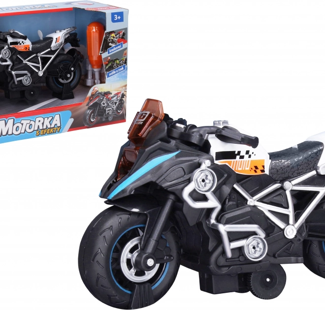 Schraubmotorrad mit Effekten Weiß 20 cm