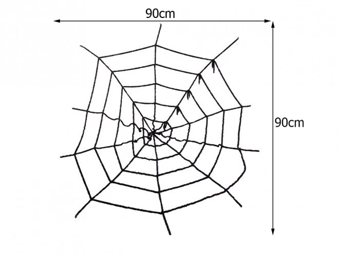 Großes schwarzes Halloween Spinnennetz Dekoration