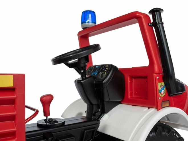 Kinder Feuerwehrwagen Mercedes Unimog mit Pedalantrieb