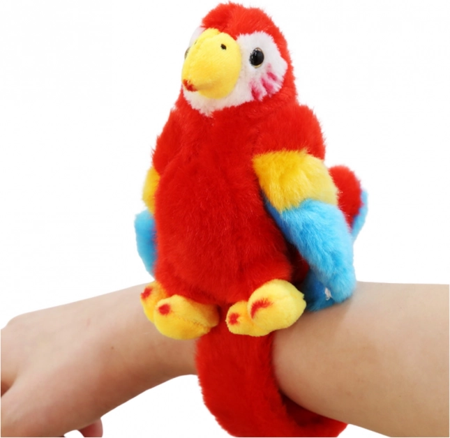 Plüschpapagei Armband rot