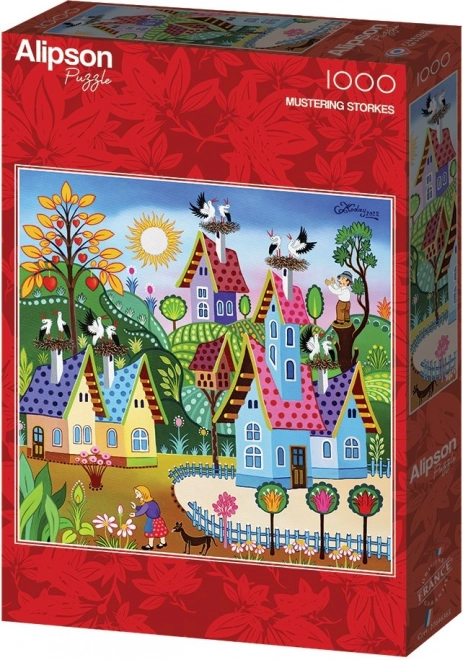 Čtvercové Puzzle Slet čápů 1000 Teile