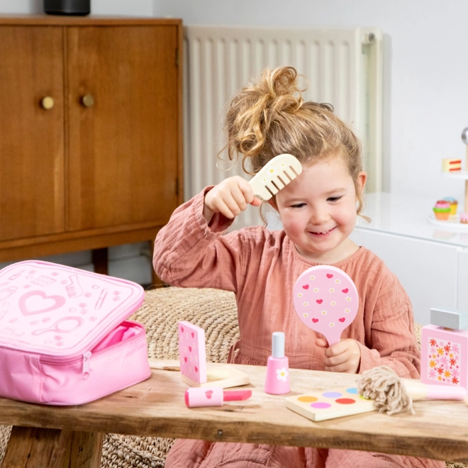 Holz-Make-up-Set im Koffer