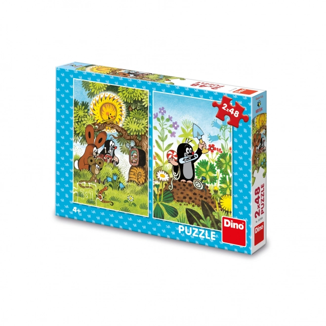 Dino Puzzle Der Kleine Maulwurf und Freunde 2x48 Teile