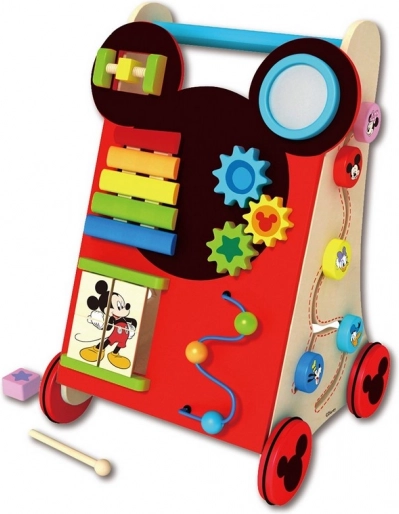 Multifunktionaler hölzerner Lauflernwagen Mickey