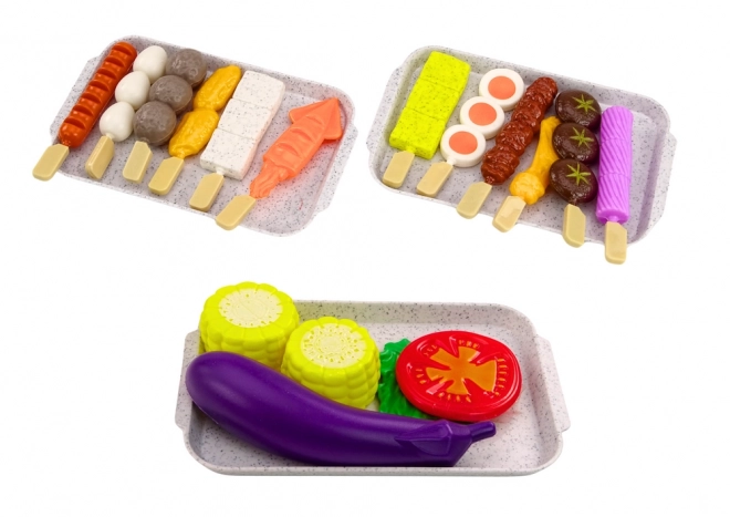 Kindergrill-Set mit Gemüse und Grillfiguren