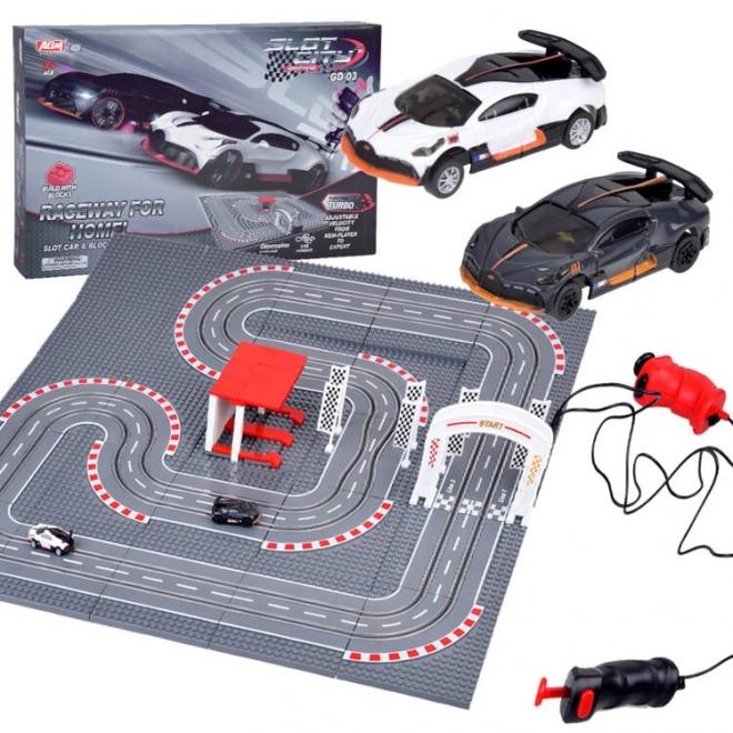 Bugatti Rennstrecke Spielzeug mit Bausteinen