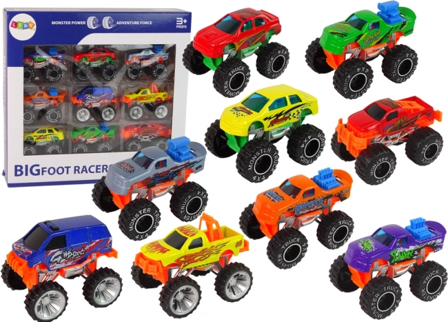 Set Monster-Truck-Autos Verschiedene Farben 9 Stk.
