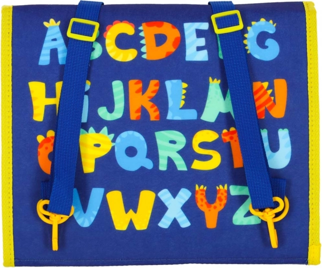 Montessori-sensorische Aktivitätstafel mit Dinosaurier-Motiv Blau