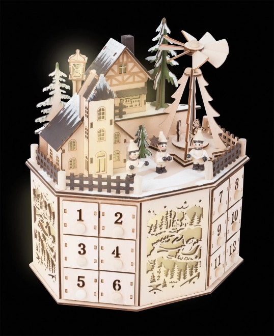 Adventskalender mit Weihnachts-Pyramide