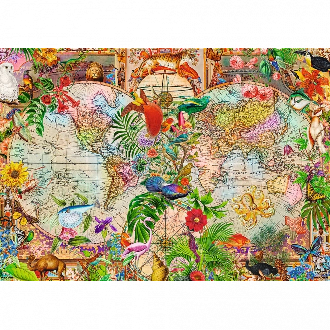 1000 Teile Puzzle Antike Weltkarte Teezeit