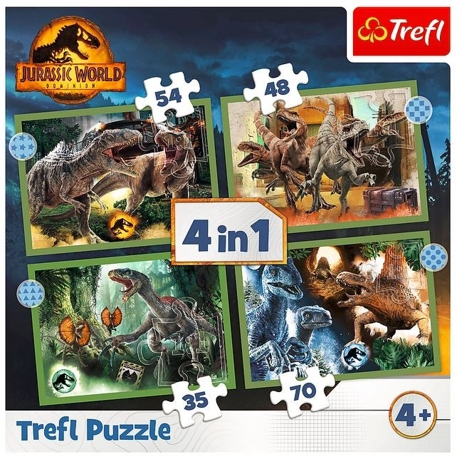 Puzzle 4-in-1 Gefährliche Dinosaurier Jurassic World