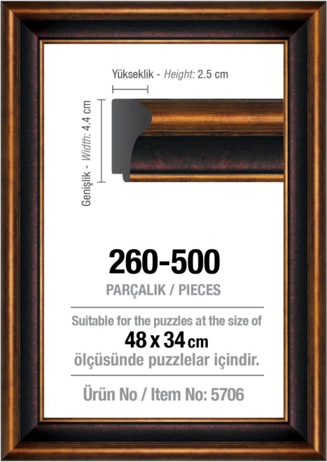 Design Rahmen für Puzzle 48x34cm Braun