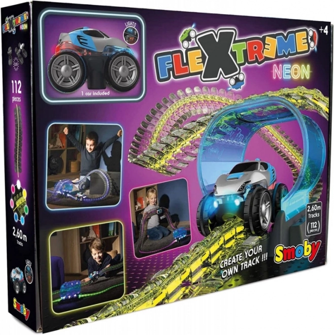 Smoby Flextreme Neon Rennstrecke Startset mit Auto