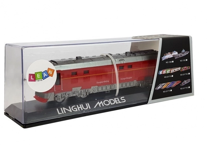 Roter Pendolino Zug mit Licht- und Soundeffekten
