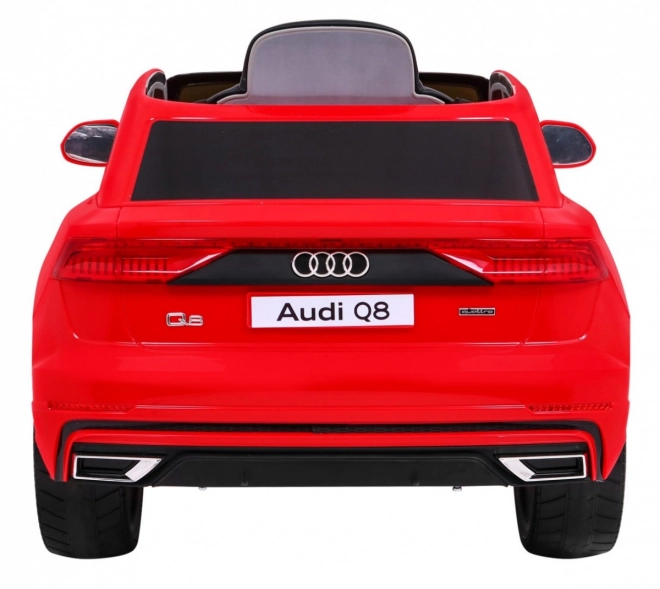 Audi Q8 Hebezeug für Kinder Batterie Rot + Fernbedienung + EVA + Langsamer Start + MP3 USB + LED-Diode