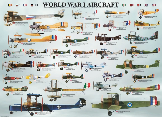 Puzzle Flugzeuge des Ersten Weltkriegs 1000 Teile EUROGRAPHICS
