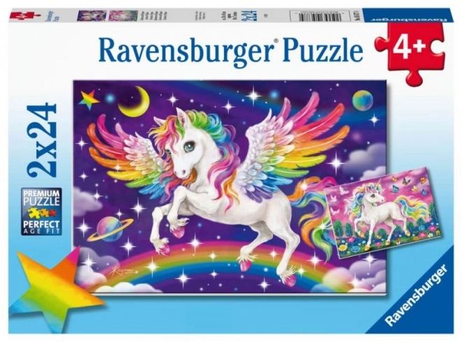 Ravensburger Einhorn und Pegasus Puzzle 2x24 Teile