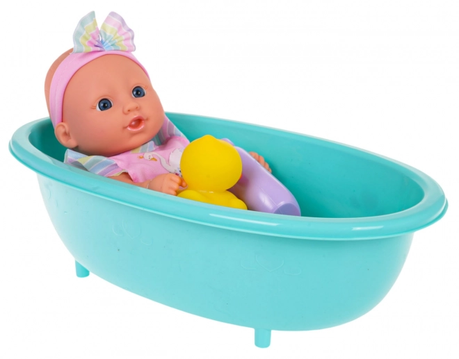 Baby-Puppe mit Badewanne und Zubehör