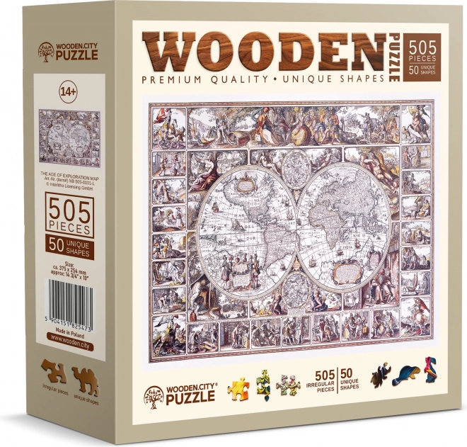 Holzpuzzle Entdeckerkarte - 505 Teile