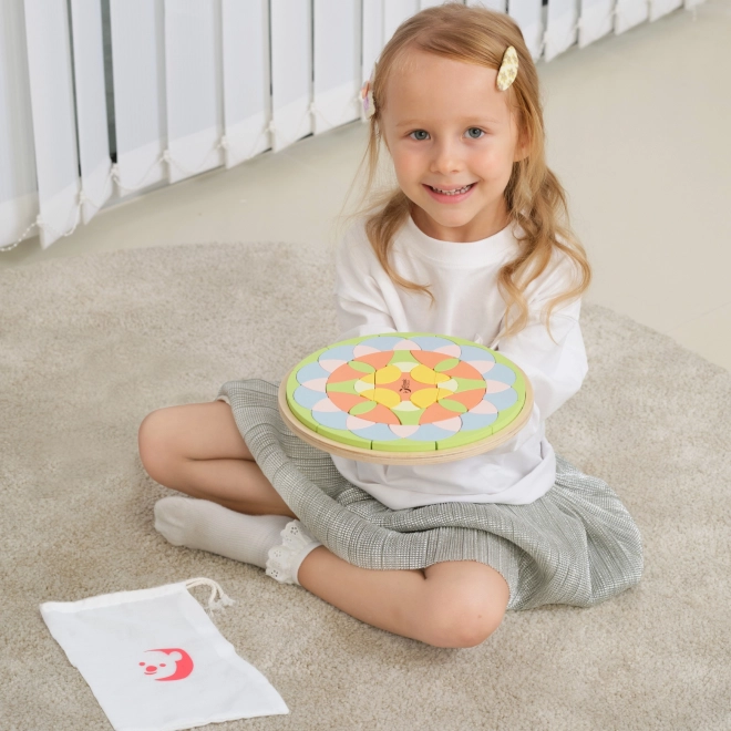 Pastellfarbene Mandala Montessori Mosaik Blumen