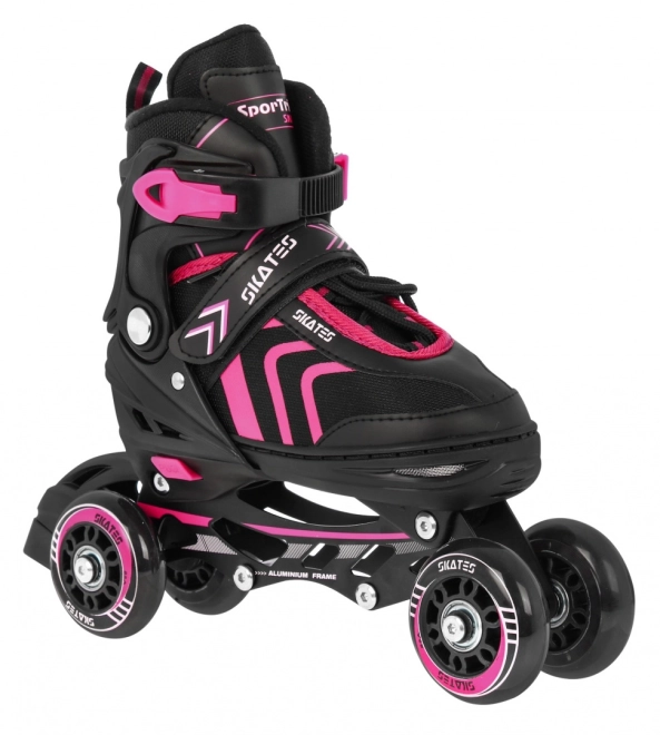 Multifunktionale Kinderskates 4-in-1 Blau Größe 39-43 – rosa