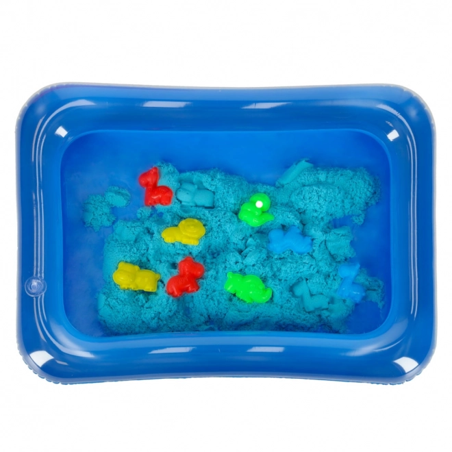 Kinetischer Sand beige 1 kg mit Formen – Blau