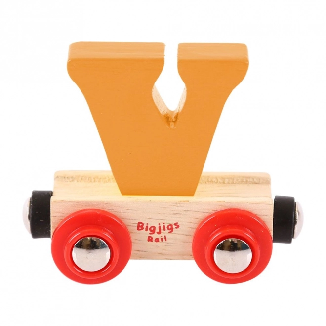 Bigjigs Rail Holzbuchstabenwagen - Buchstabe V