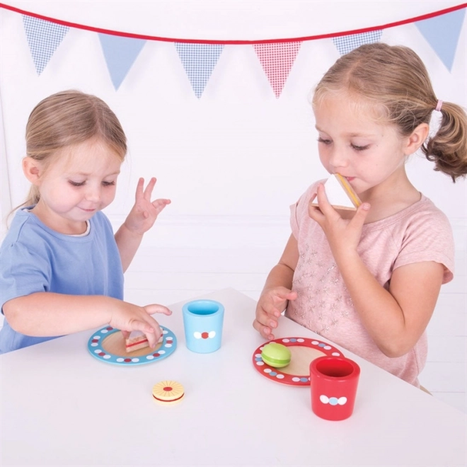 Holz-Teeservice mit Punkten BIGJIGS TOYS