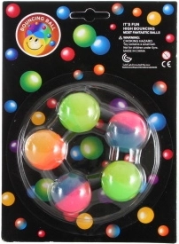 Neon-Springbälle – Set mit 5 Stück