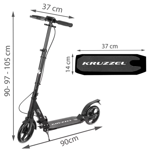 Kruzzel große klappbare Tretroller mit Ständer