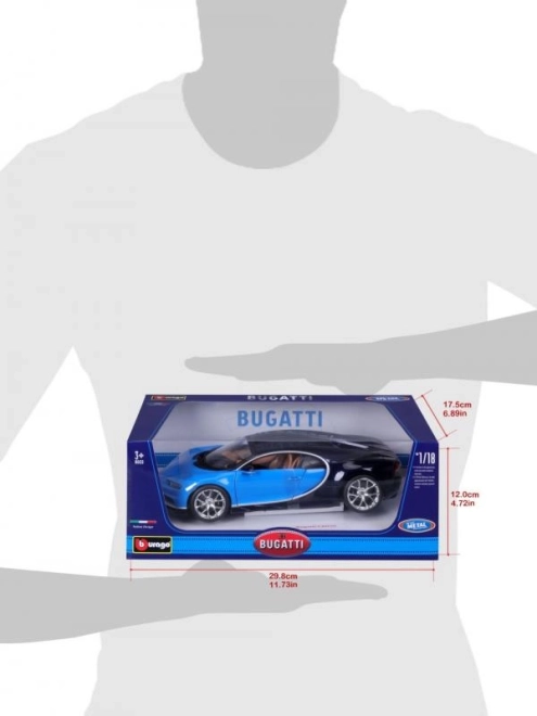 Bburago Bugatti Chiron Modellauto Blau/Blau