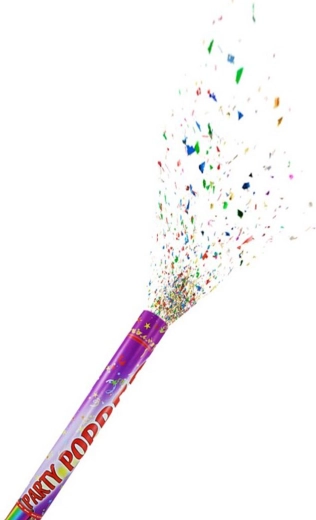 Kräftiger Ausstoß bunter Konfetti