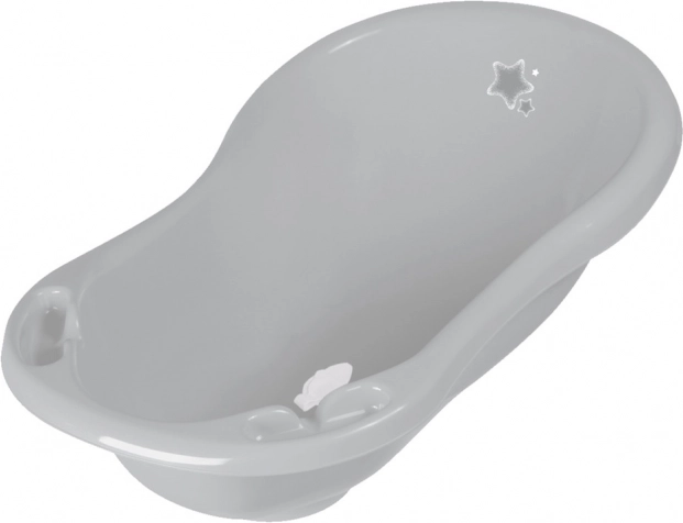 Babybadewanne 84 cm „Sterne“ mit Stöpsel, Grau