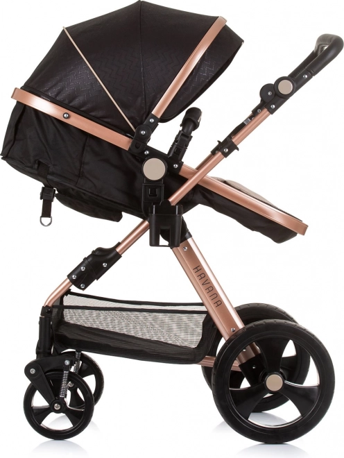CHIPOLINO Kombinierter Kinderwagen HAVANA 2in1 Obsidian – Goldene