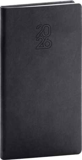 Taschentagebuch 2026 schwarz 9 x 15,5 cm