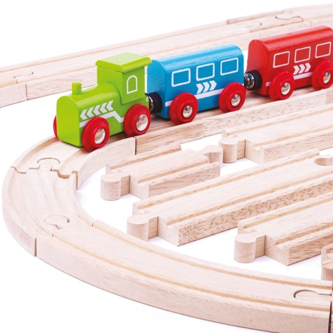 Set aus 24 Holzschienen von Bigjigs Rail