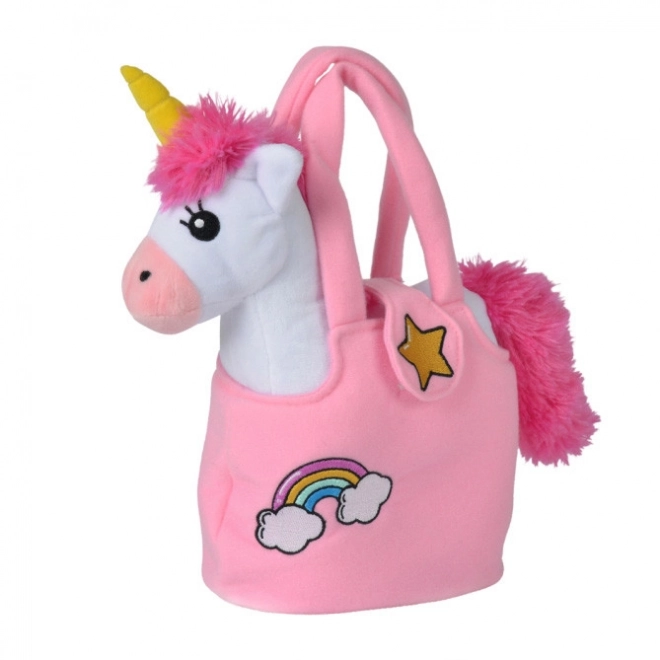 Plüsch-Einhorn in Handtasche