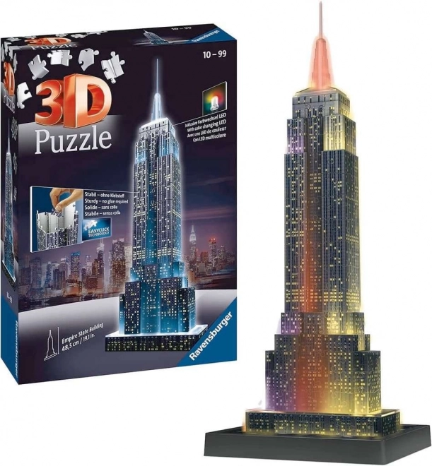 Ravensburger Leuchtendes 3D-Puzzle Nacht-Edition Empire State Building