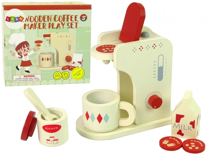 Kaffeemaschine Spielset aus Holz für Kinder