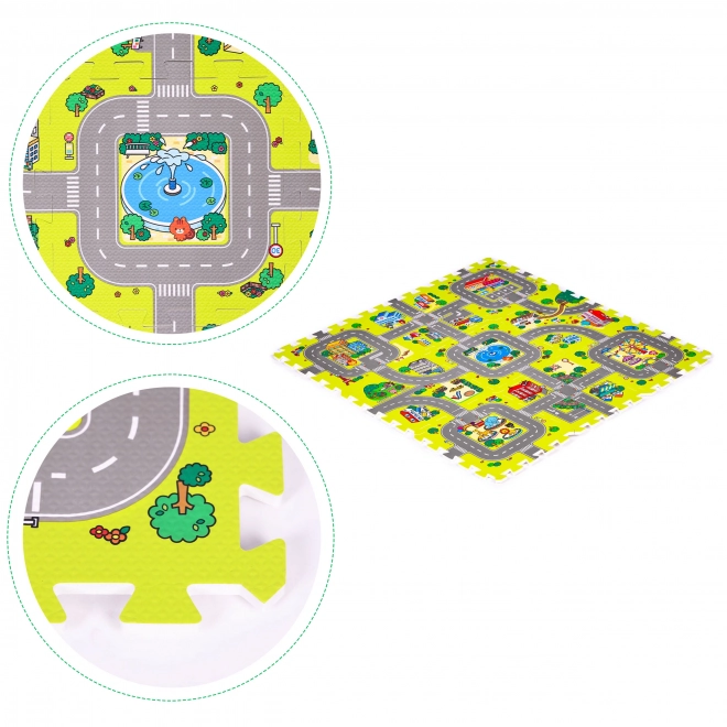 Schaumstoff-Spielmatte Stadt – 9 Teile 90,5 × 90,5 cm IPLAY