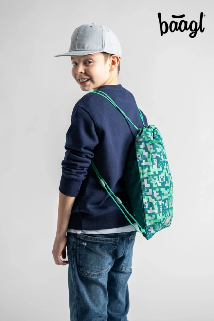 Taschenrucksack mit silbernem Creeper aus MINECRAFT