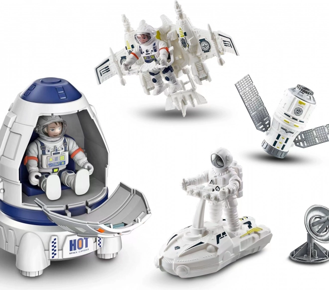 Weltraum-Set mit Rakete und 2 Astronautenfiguren