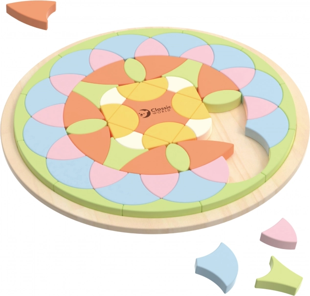 Pastellfarbene Mandala Montessori Mosaik Blumen
