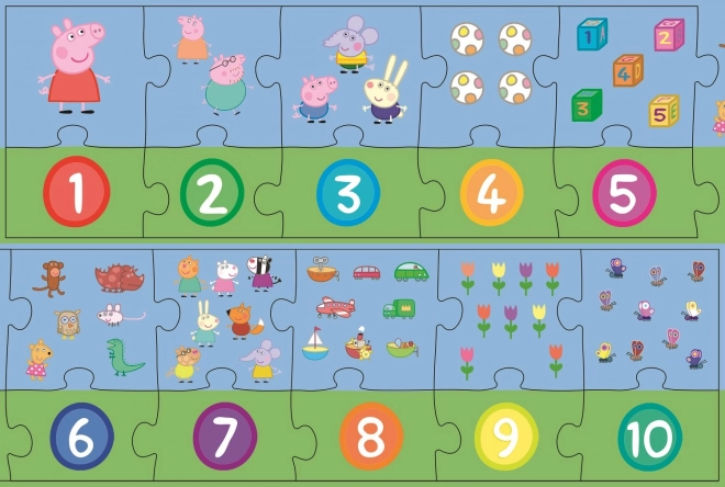 Lernpuzzle Zahlen Peppa Wutz