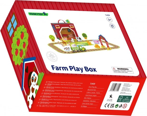 Holzbauernhof im Koffer Tooky Toy