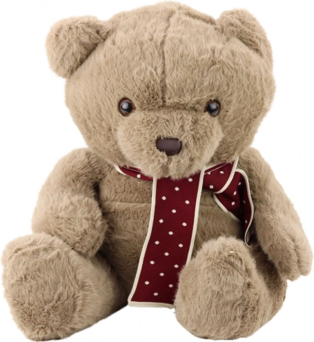 Plüschbär mit Schal Tupfen Hellbraun 45cm