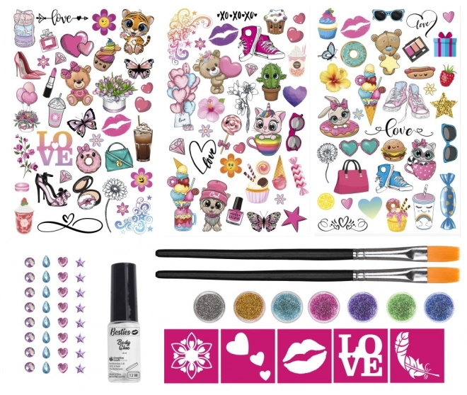 Glitzer-Tattoo Set für Kinder