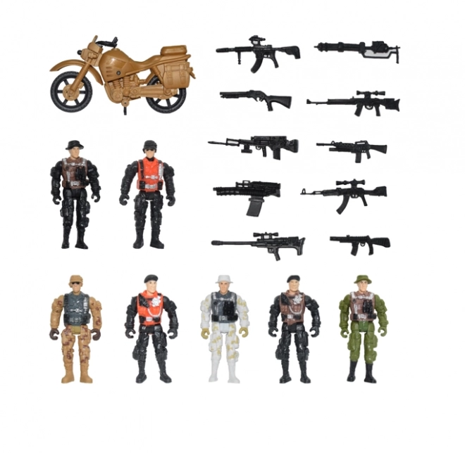Großes Set Soldaten mit Motorrad STARX