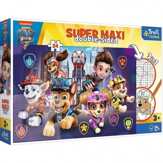 Doppelseitiges Puzzle PAW Patrol: Neue Herausforderung SUPER MAXI 24 Teile