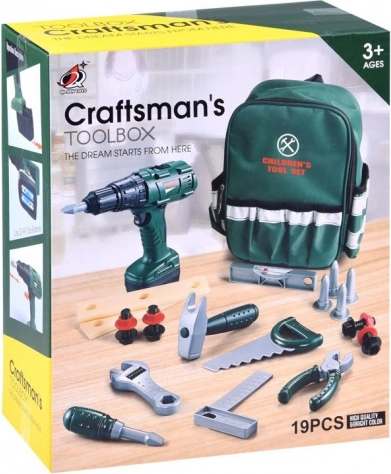 Großes Handwerker-Set für Kinder 3+ mit interaktiven Effekten und Rucksack